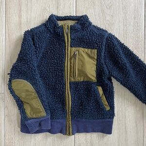 Jcrew kids teddy fleece jacket navy